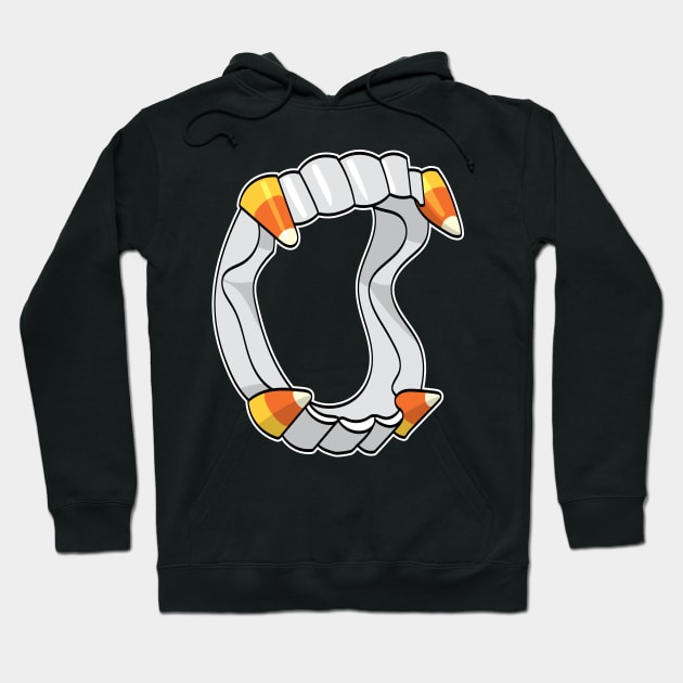 Candy Corn Vampire Fangs Hoodie by Huhnerdieb Apparel